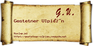 Gestetner Ulpián névjegykártya